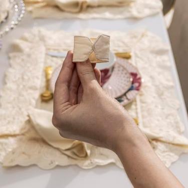 Imagem de Plumasul Porta Guardanapo Bella Mesa Sotille Crema - Cor Bege