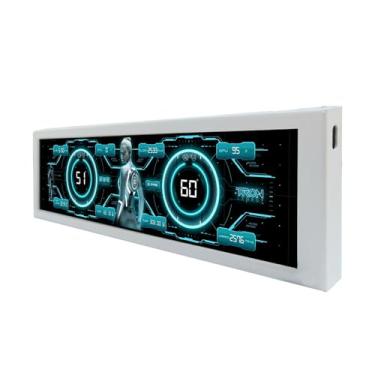 Imagem de VSDISPLAY Monitor LCD para computador de 8,8 polegadas, editor de tema integrado, capa IPS 480 x 1920, tela secundária interna para monitorar velocidade, temperatura, CPU GPU RAM, dados, branco