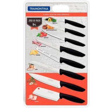 Imagem de Conjunto de Facas Tramontina Plenus Inox 8 Peças Preto