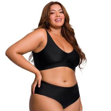 Imagem de Biquíni Top Regata Avulso Plus Size Liso Básico Selene, Preto, X2