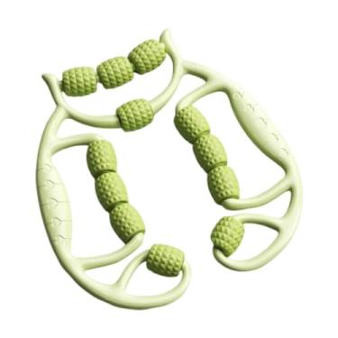 Imagem de FashionCha Rolo de massagem para pernas com 12 rodas, rolo muscular, braçadeira de perna portátil conveniente, massagem de tecido profundo para exercícios de, Verde