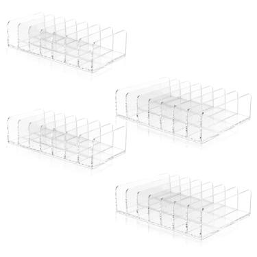 Imagem de 4 organizadores de paleta de maquiagem grande de acrílico para paleta de sombras, suporte multiuso para exibição de cosméticos para cômoda de casa de banho