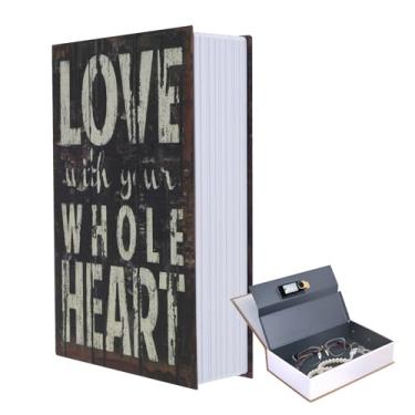 Imagem de Cofre decorativo para livros, cofre oculto com trava de combinação de segurança, livro vazado portátil com compartimento oculto, caixa de armazenamento de livros falsos, recipientes secretos para