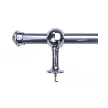 Imagem de Kit Varão Para Cortina Em Aço 28mm Revestido Cromado.(2,40 Mts)