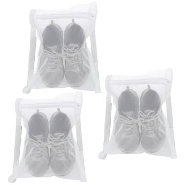 Imagem de Pacote com 3 sacos de roupa suja para tênis, bolsa de rede de lavagem e secagem para secadora, bolsa de roupa de malha de 40 x 35 cm com zíper e alça para roupas, sapatos, bolsa reutilizável