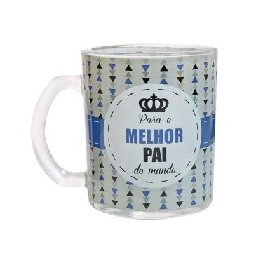 Imagem de Caneca De Vidro Transparente Com Frase Pai 380Ml