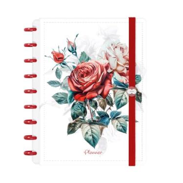 Imagem de Planner Iscool Disc 2026 Inteligente Datado Floriografia Branco Rosa