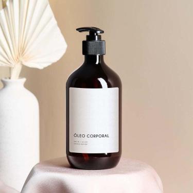 Imagem de Frasco Âmbar Minimal Óleo Corporal- 500Ml Branco
