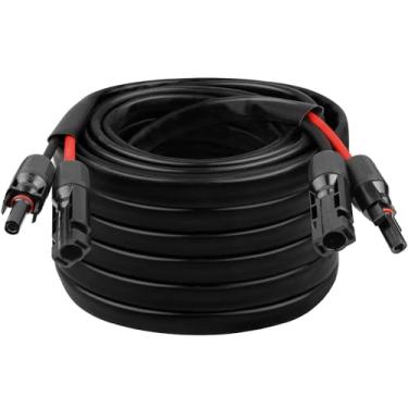 Imagem de Cabo solar 10AWG – Cabo de extensão de painel solar de 3,5 m, fio fotovoltaico, calibre 10, com manga protetora retardadora de chamas, conector à prova d'água fêmea e macho para trailer, sistemas