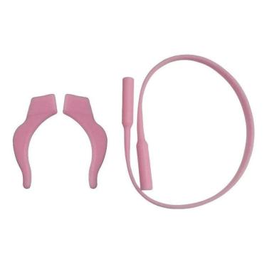 Imagem de Cordão De Silicone Óculos Infantil Com Trava Gancho Rosa