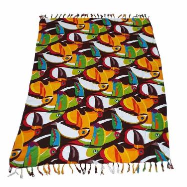Imagem de Canga Praia 100% Viscose Tucano Color - Franja 1.60Mx1.10M