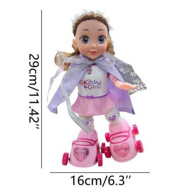 Imagem de Boneca de patins infantis Música brilhante Brinquedo de boneca de meni
