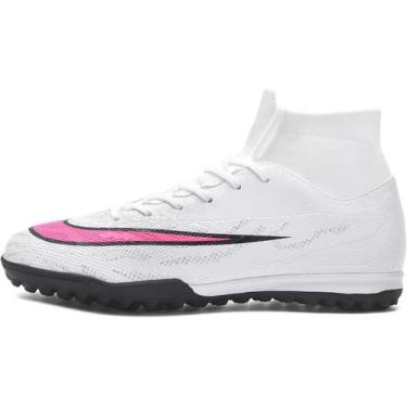 Imagem de Tênis de futebol masculinos de futebol com pontas longas, couro e borr