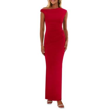 Imagem de Vestido maxi feminino PRETTYGARDEN 2025, vermelho de verão, tamanho GG