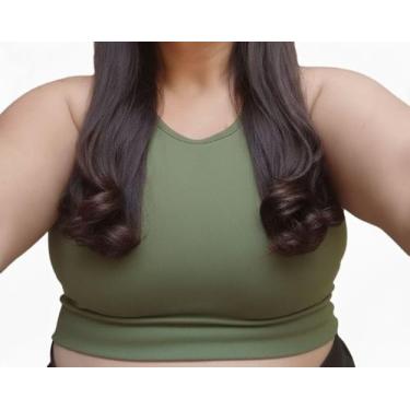 Imagem de Top Cropped Nadador Plus Size G1 G2 G3 G4 Academia Grosso Fitness Femi