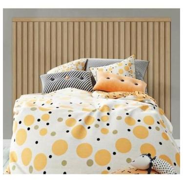 Imagem de Meu Rodapé Carvalho Painel Ripado Kit Cabeceira Solteiro 1M