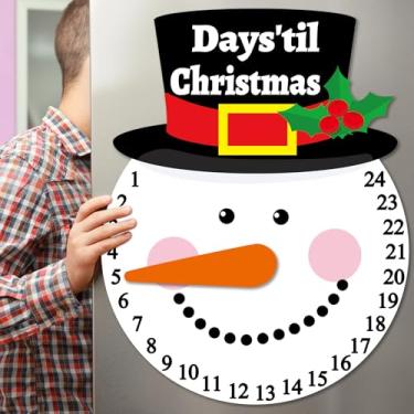 Imagem de Ímãs de calendário do advento de Natal 2025 Natal boneco de neve ímãs de geladeira contagem regressiva para enfeite de natal para crianças adultos boneco de neve de inverno adesivos magnéticos para