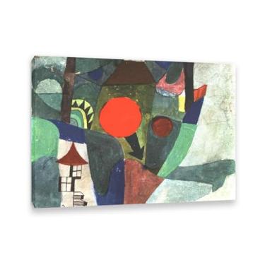 Imagem de Paul Klee Arte de parede com o pôr-do-sol pôster surrealismo impressão de arte em tela por Paul Klee pintura arte de imagem quarto sala de estar escritório decoração de parede 100 x 70 cm (83.8x71.1