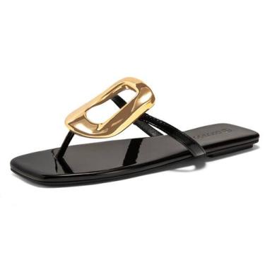 Imagem de Sandálias planas Coutgo, chinelos confortáveis femininos, pretos 10