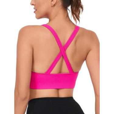 Imagem de Sutiã esportivo RUNNING GIRL acolchoado de alto suporte 2984 rosa para
