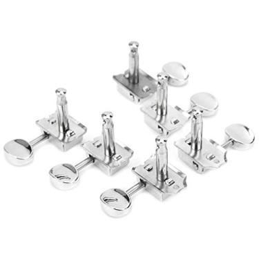 Imagem de RiToEasysports 6 Pinos de Afinação de Guitarra Cromados Direitos, Botões Semi-fechados para Fácil Afinação de Cordas, Acessórios de Instrumentos Musicais
