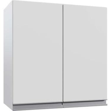 Imagem de Armário Aéreo 60cm Branco Multiuso - Gabinete para Cozinha, Lavanderia e Banheiro | Guarda-Louças com Prateleira Ajustável 3 Níveis