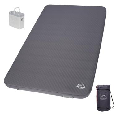 Imagem de LANMOUNTAIN Almofada de dormir autoinflável, colchão de acampamento duplo com bomba elétrica destacável, espuma viscoelástica de 10 cm de espessura para o máximo conforto, adequado para família, ao ar