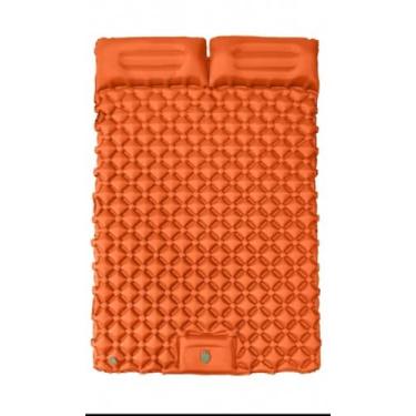 Imagem de 190 * 120 * 5 Cm Colchão Inflável Automático De Casal Sleeping Pad Ar Externo Portátil De Acampamento impermeável (190 * 120 * 5 Cm Laranja)