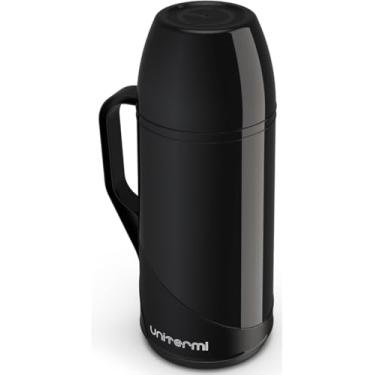 Imagem de Garrafa Térmica 1Litro Chá Café Quente Água Gelada Roma Rosca (Preto)