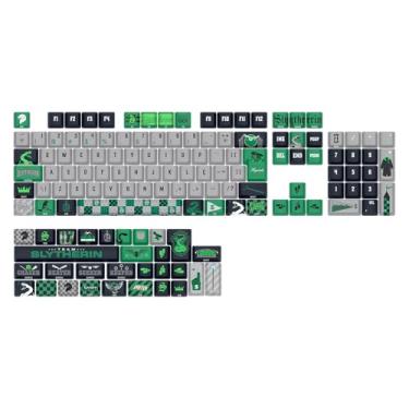 Imagem de Kit de Keycaps Redragon Harry Potter Hogwart’s Special Edition Sonserina Cinza e Verde PBT Dye Sub Perfil OEM ABNT2 136 Teclas HP-942