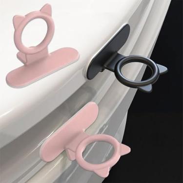 Imagem de Generic Elevador de assento de vaso sanitário de silicone, abridor de tampa de vaso sanitário, alça ergonômica, rosa, 8 cm