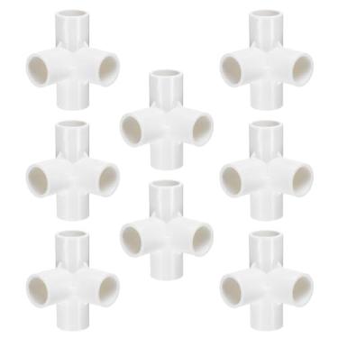 Imagem de Generic 8 peças de acessórios de tubo de PVC de 4 vias conector de tubo de cotovelo de 1/2 polegada grau de construção de móveis acoplamento de tubo de 90 graus acessórios de cotovelo para esgoto