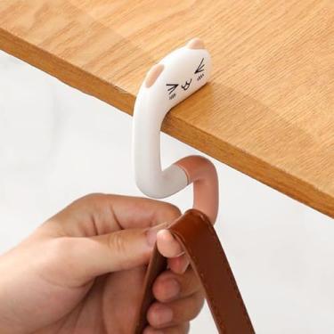 Imagem de 1 gancho de mesa para mochila, sem broca, portátil, para bolsas, borda para estudantes, estudar para sala de aula, rosa