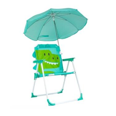 Imagem de Cadeira De Praia Dobrável Sem Ou Com Guarda Sol Ajustável(Jacaré)