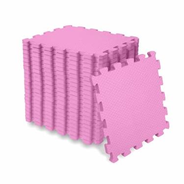 Imagem de SELLER Tapete de Encaixe em EVA – 18 peças 31×31 cm, 10mm espessura, superfície antiderrapante, modular tipo quebra-cabeça, piso infantil (Rosa)