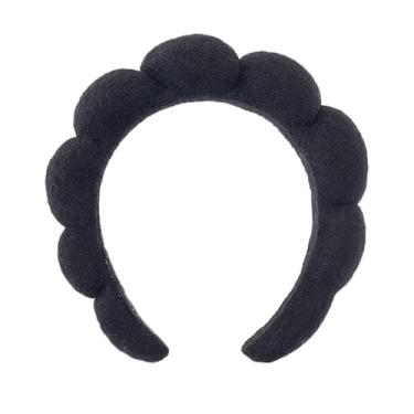 Imagem de Conjunto de pulseiras de spa para lavar o rosto, esponja, maquiagem, cuidados com a pele, tecido felpudo e bolha, macio, prepare-se, faixa de cabelo para mulheres, meninas, acolchoada, antiderrapante