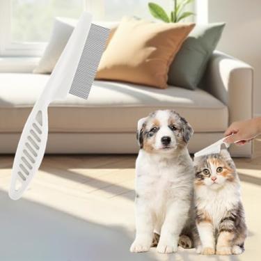Imagem de 1 ferramenta de cuidados para cães e gatos – removedor de pulgas e piolhos de aço inoxidável – escova densa de dentes finos para remoção de pelos