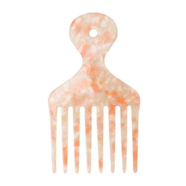 Imagem de Generic Palitos de cabelo para pente de dentes largos cacheados e delicados, ferramenta de estilo pendurável para cuidados, laranja