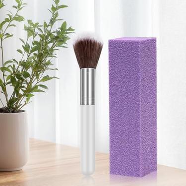 Imagem de Conjunto de escova e lixa de esponja para arte de unha: Ferramentas essenciais de manicure 2 em 1 para cuidados com as unhas DIY, portátil com aderência macia para uso em casa e salão de beleza