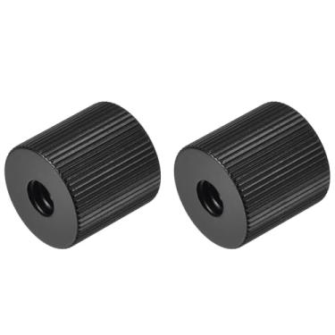 Imagem de Adaptador de suporte de microfone fêmea 1/4-20 para câmera 1/4-20 fêmea adaptador de rosca para microfone tripé preto, 2 peças