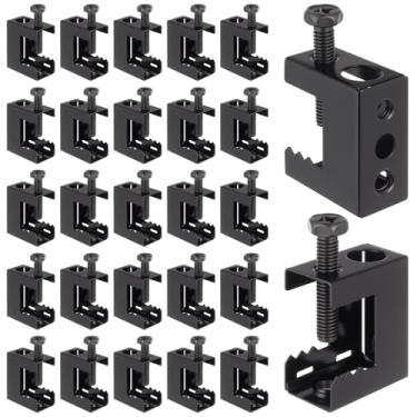 Imagem de AOKLIT Braçadeiras de viga de aço com mola de 1/10.2 cm-20, 25 grampos de viga de aço pequenos grampos C para instalação em vigas de haste rosqueada de 1/10.2 cm e 3/20.3 cm, ferramenta para trabalhar