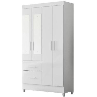Imagem de Guarda Roupa Solteiro Madri 4p Espelho 110 Cm Branco Flex Moval Branco