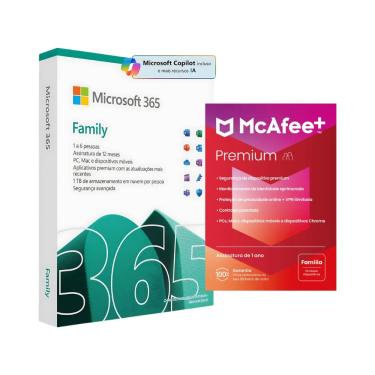 Imagem de Microsoft 365 + Mcafee Premium Family