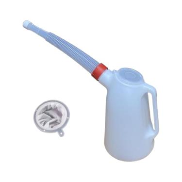 Imagem de Mqetly Jarra de óleo com bico longo, espessa, multiuso, com alça, recipiente medidor robusto para óleo de motor. Dispensador de para motores, 3l