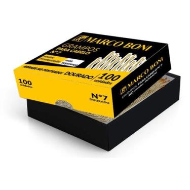 Imagem de Grampo Para Cabelo Dourado Nº 7 Caixa Com 100 UN Marco Boni, Dourado