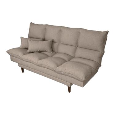 Imagem de Sofá-Cama Reclinável Andorra Linho Bege Casal 3 Lugares Conforto Casa Imperial