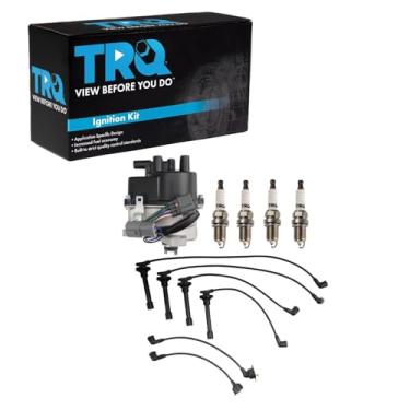 Imagem de TRQ Kit de ignição Distribuidor Velas de Ignição Conjunto de Fios de Velas de Ignição Compatível com Honda Prelude 1993-1995