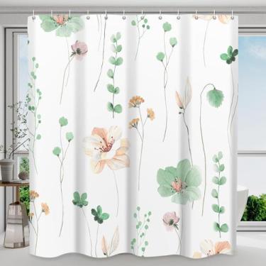 Imagem de Conjunto de cortinas de chuveiro WITHLOC Aquarela Verde Sálvia 180x180