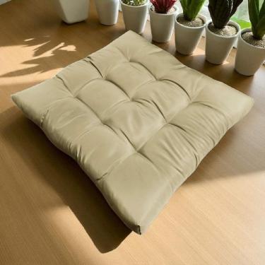 Imagem de Almofada Futon Assento Decoração 50x50cm Flat Vários Modelos Bege