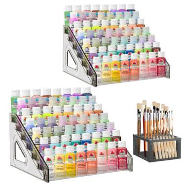 Imagem de Organizador de tinta transparente Caddy YEXEXINM de 7 camadas cinza co